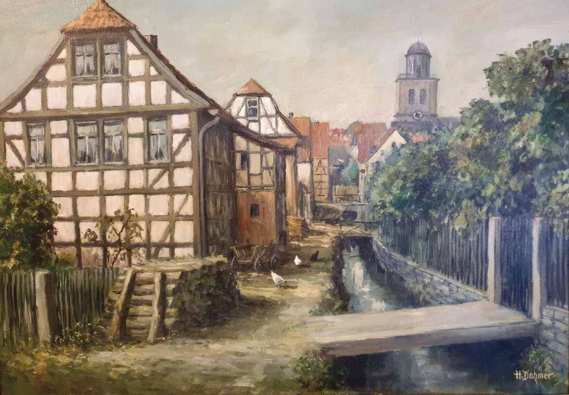 Am Graben (Standort heutiger Stadtgarten), Gemälde von Heinrich Dahmer